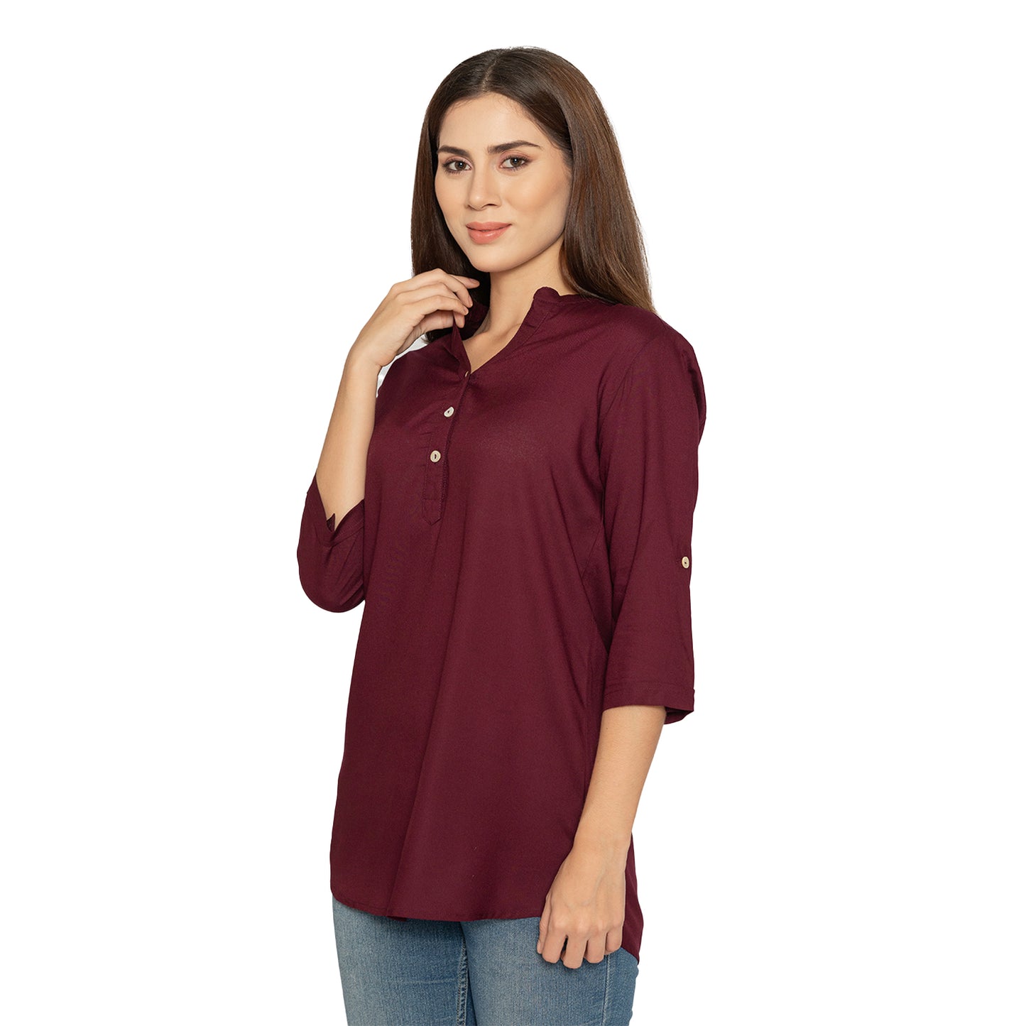 Wine Short Kurti – Stylish Kurti for Women & Girls