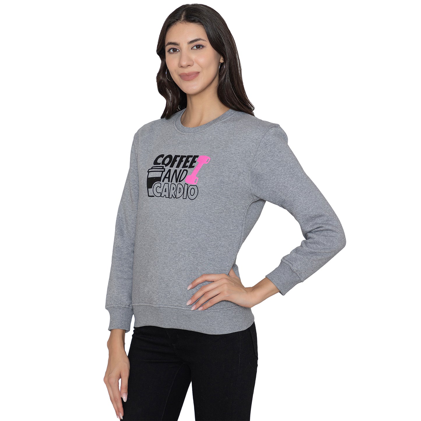 Women's Full Sleeve Round Neck Sweatshirt - Grey