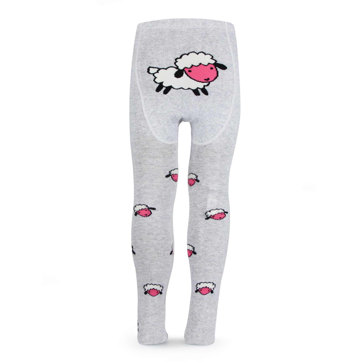 Fancy knitted Sheep Print Tights for Baby Girls & Baby Boys - Lt.Grey