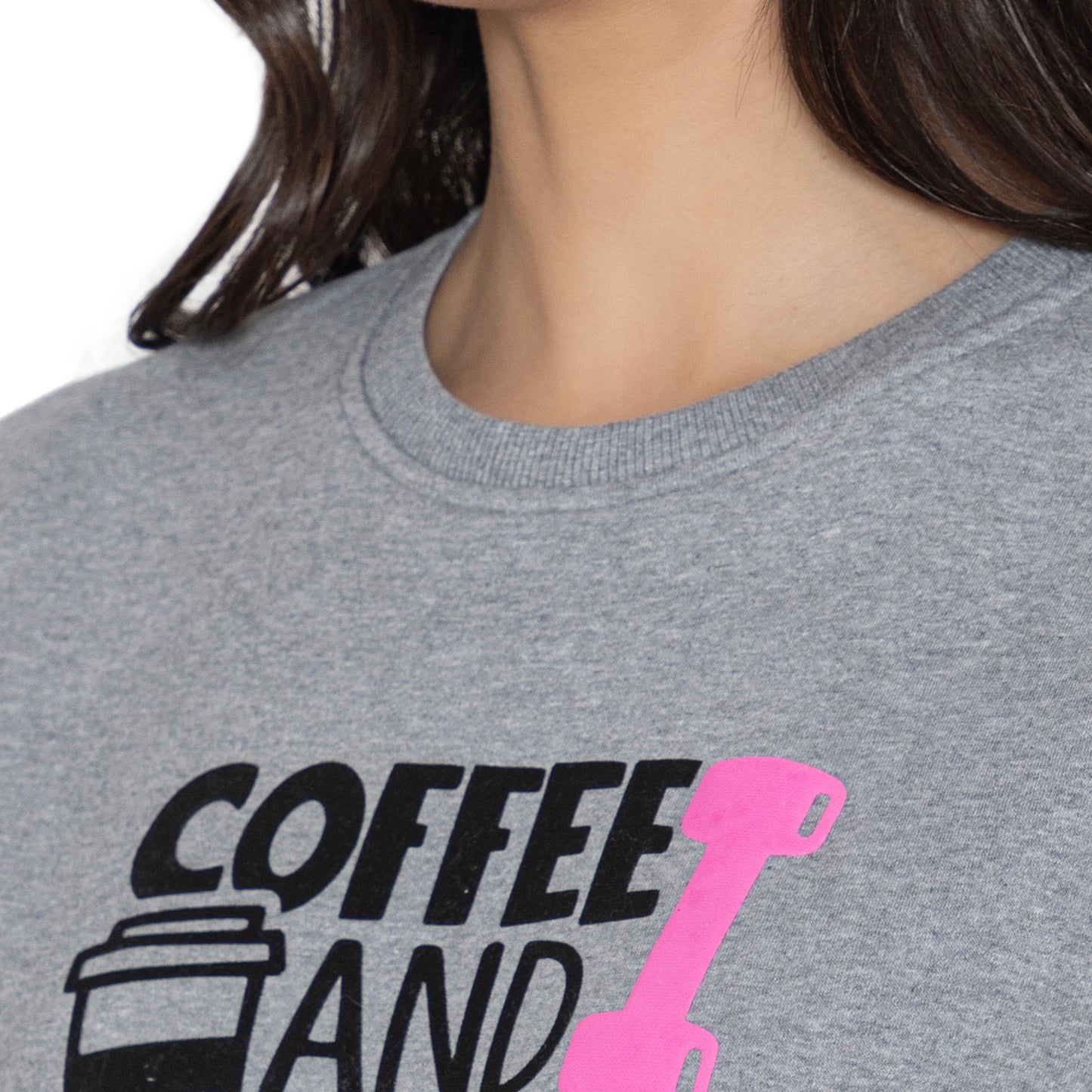 Women's Full Sleeve Round Neck Sweatshirt - Grey