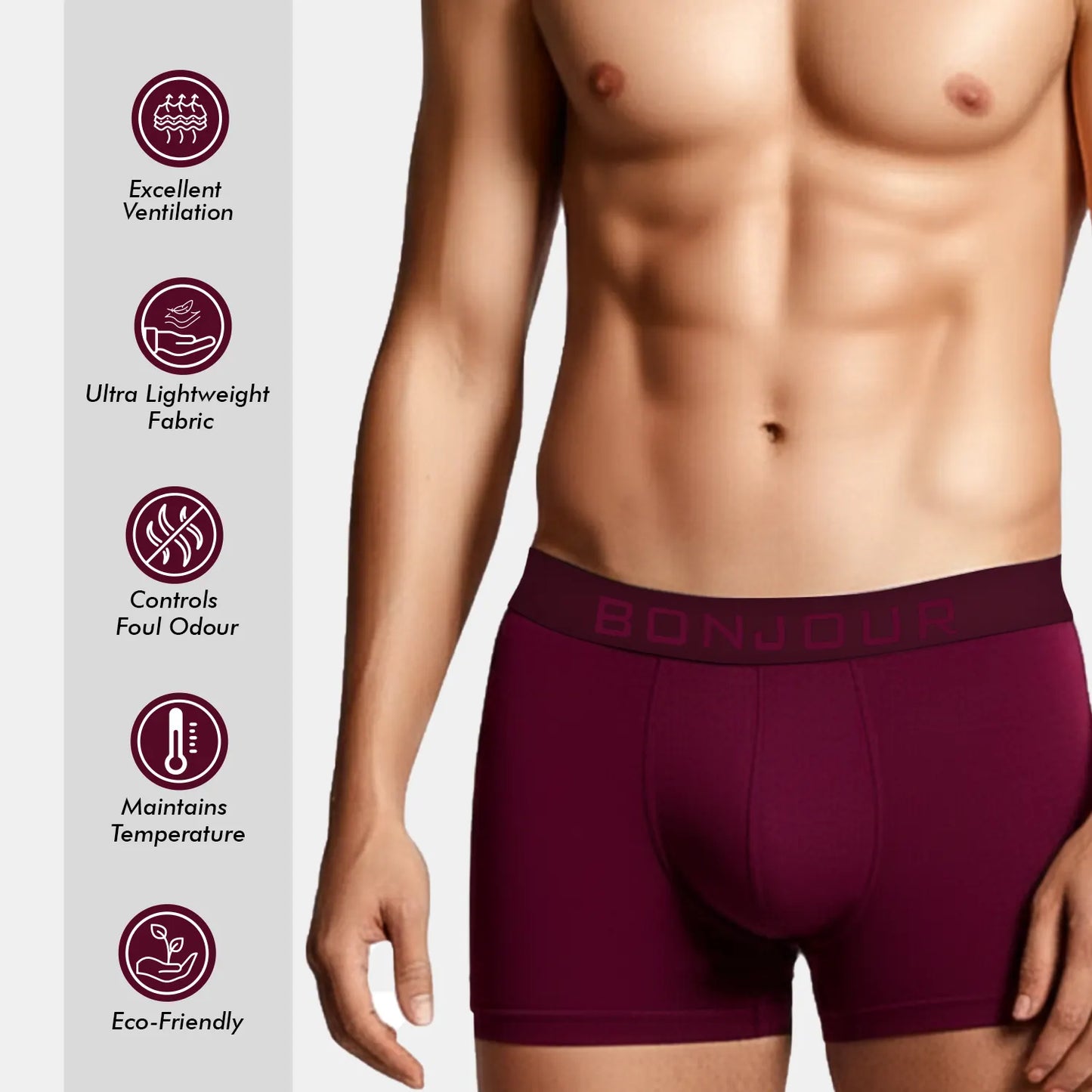 Men’s Bamboo Trunk Midnight Plum – Ultra Soft, Odour Free (Pack of 1)