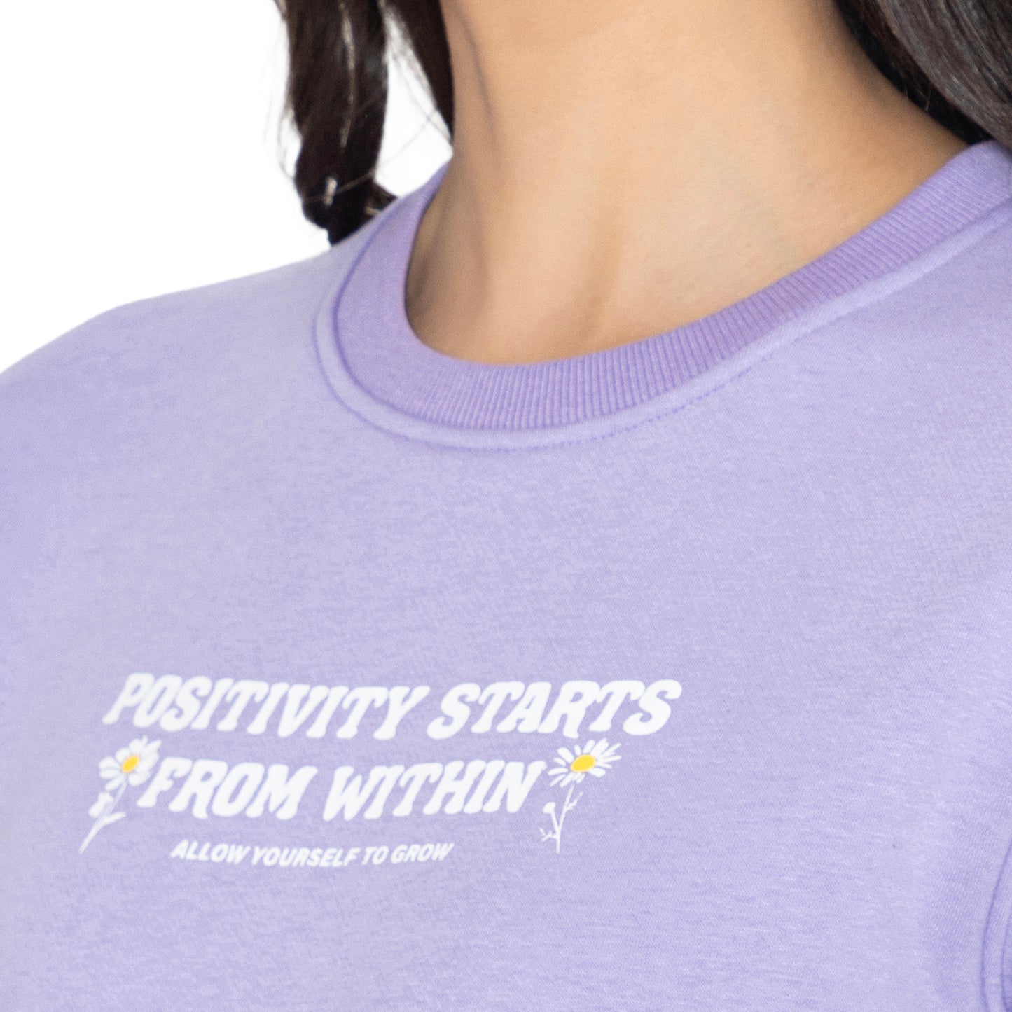 Women's Full Sleeve Round Neck Sweatshirt - Lavender