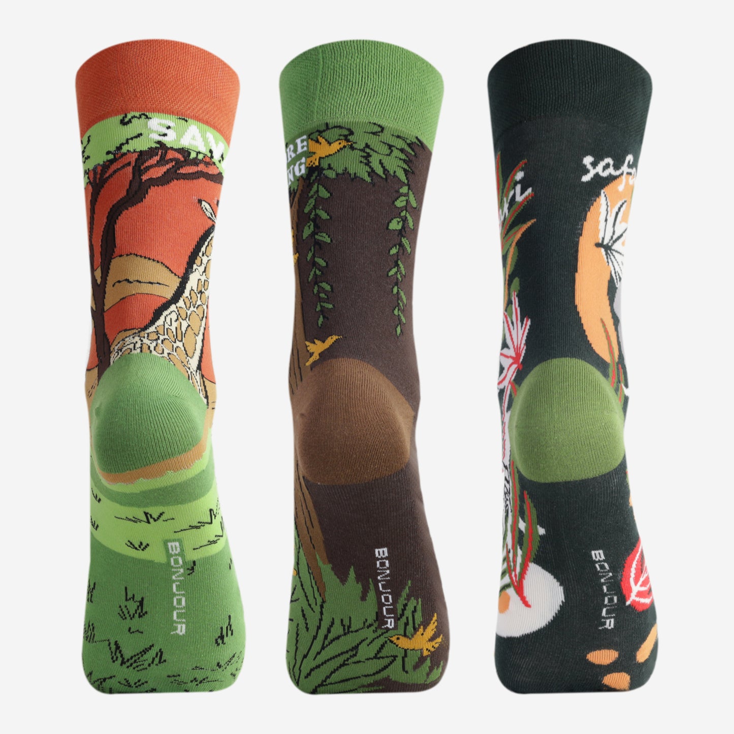 Wildlife Travel Designer Socks (Pack of 3)