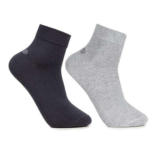 Men Club Class Anklet Socks (Grey & Blue, Free size)