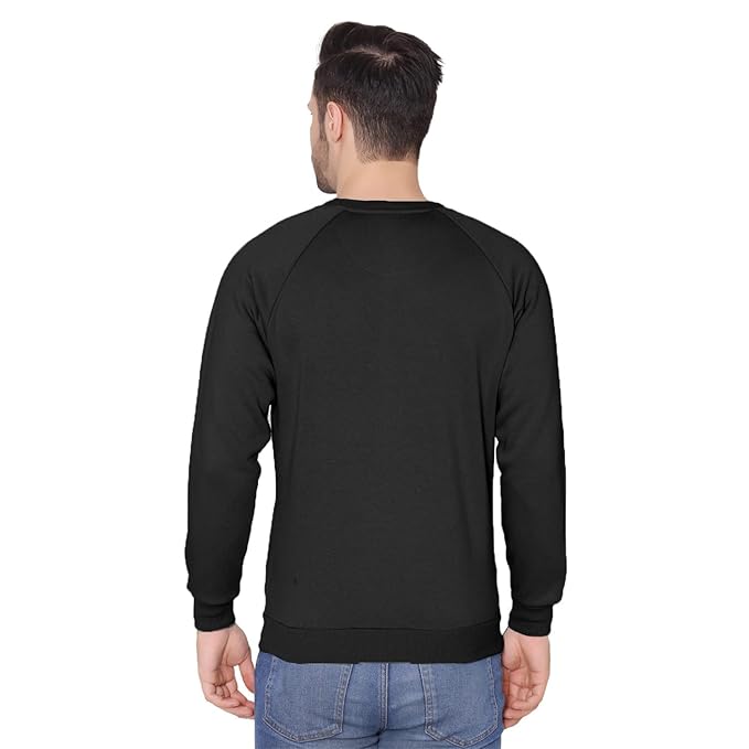 Bonjour Men's Round Neck Full Sleeves Regular Fit Solid Sweatshirt
