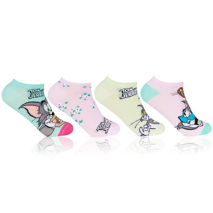 Tom & Jerry Fashion Cotton Socks For Women -Pack Of 4