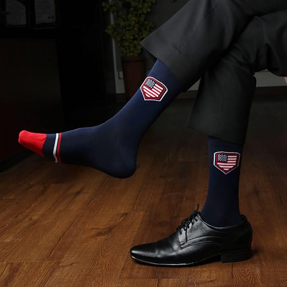 Men's American Print Luxurious Formal Socks - Pack of 3