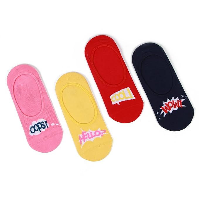 Fashion Cotton Loafer/ Footies/ No Show Socks For Women - Pack of 4