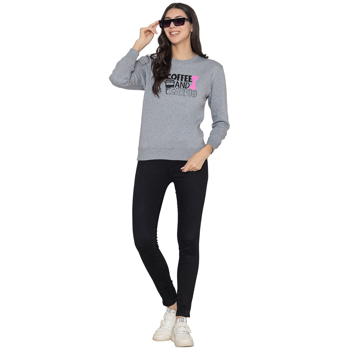 Women's Full Sleeve Round Neck Sweatshirt - Grey