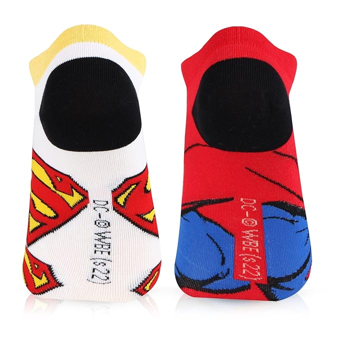 Superman Secret-Length Unisex Cotton Socks - Pack Of 2