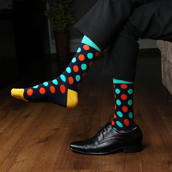 Men's Multicolor Polka Dots Designer Socks