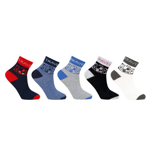 Kids Fancy Ankle Socks for Boys Pack of 5