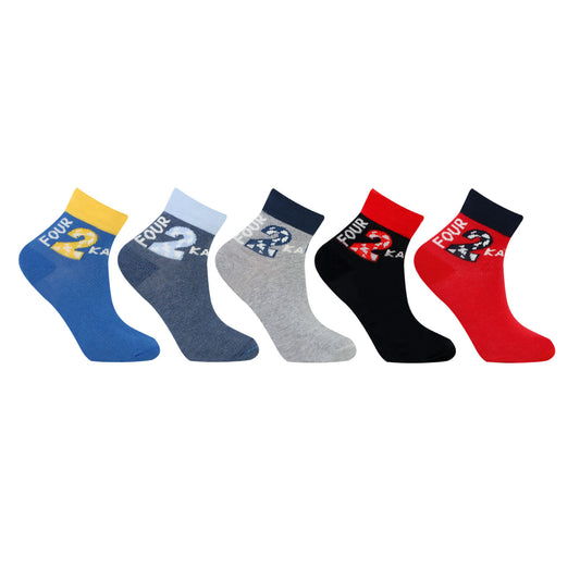 Kids Fancy Ankle Socks for Boys Pack of 5