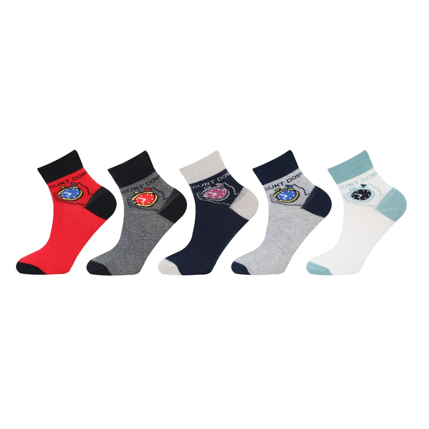 Kids Fancy Ankle Socks for Boys Pack of 5