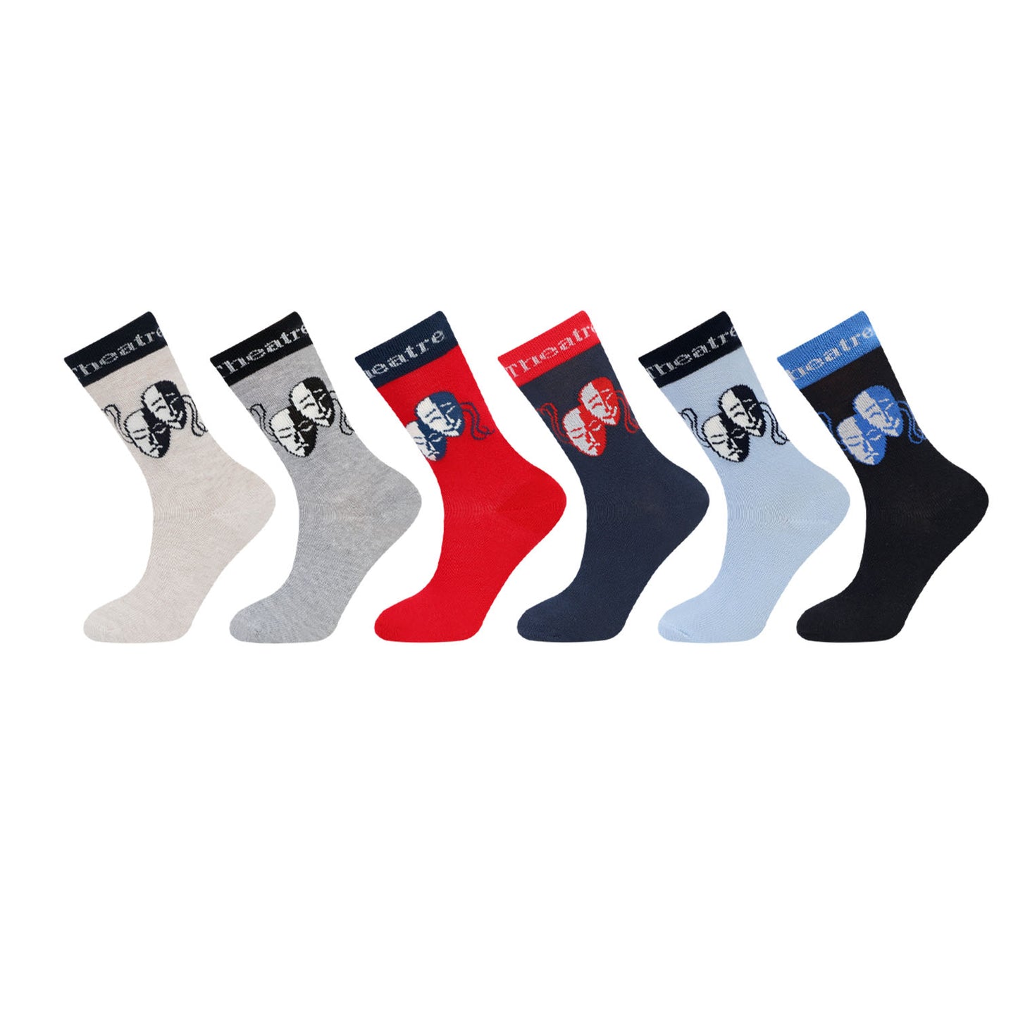 Kids Fancy Crew Socks for Boys Pack of 6