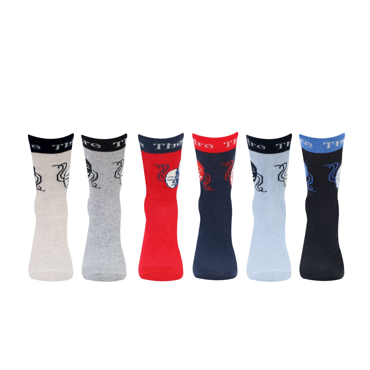 Kids Fancy Crew Socks for Boys Pack of 6