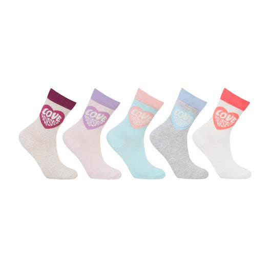 Kids Fancy Crew Socks for Girls Pack of 5