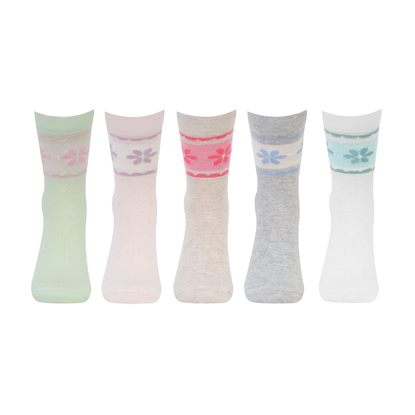 Kids Fancy Crew Socks for Girls Pack of 5