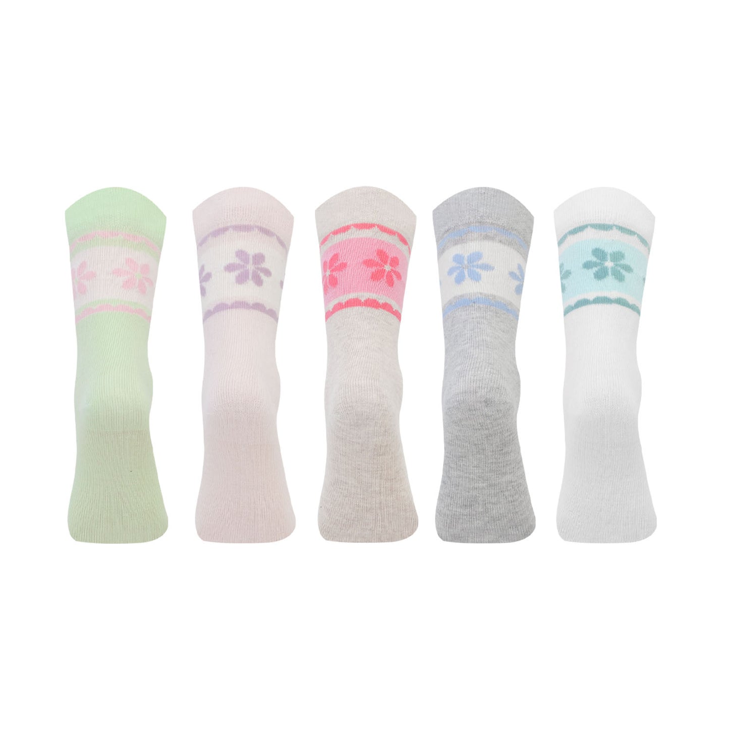 Kids Fancy Crew Socks for Girls Pack of 5