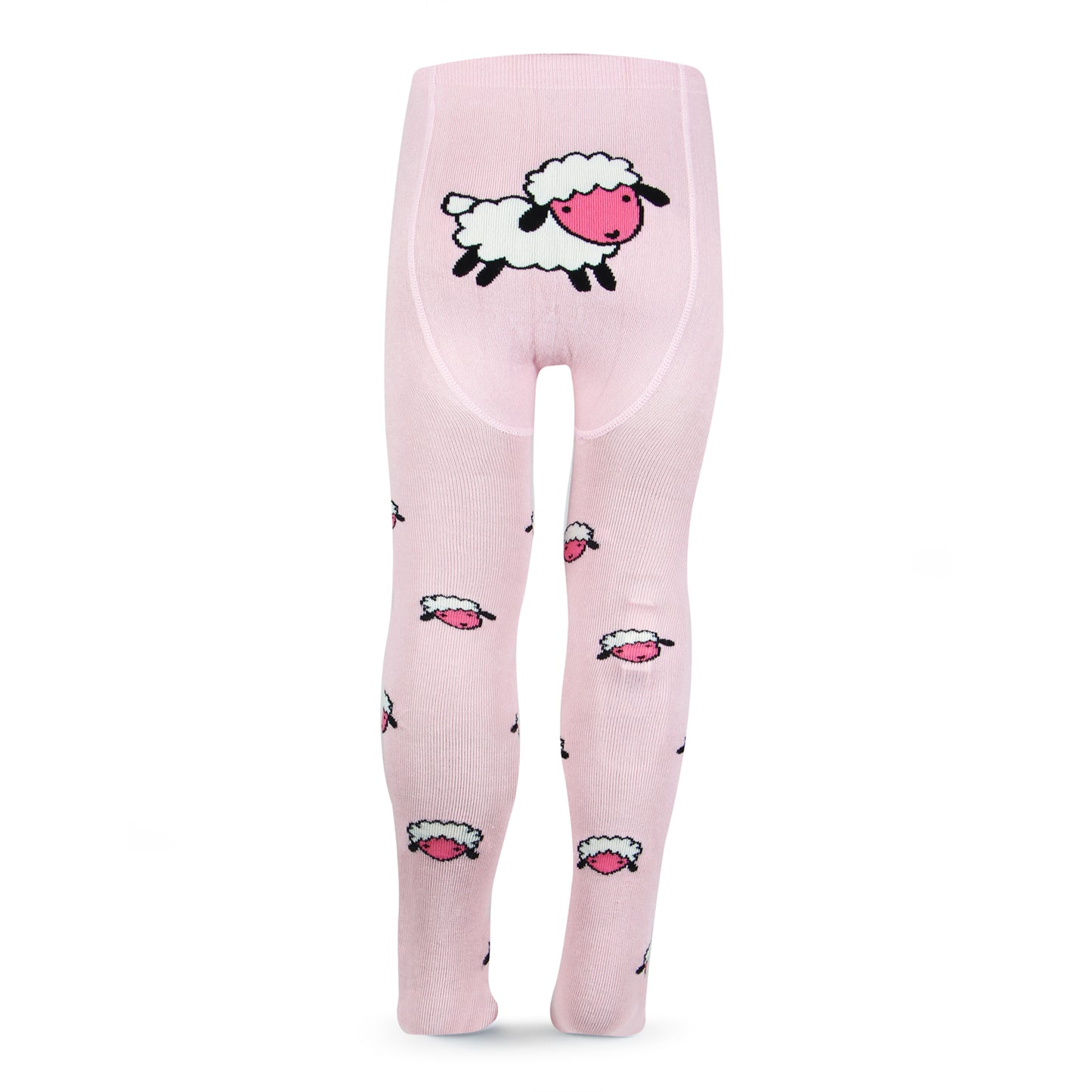 Fancy knitted Sheep Print Tights for Baby Girls & Baby Boys - Baby Pink