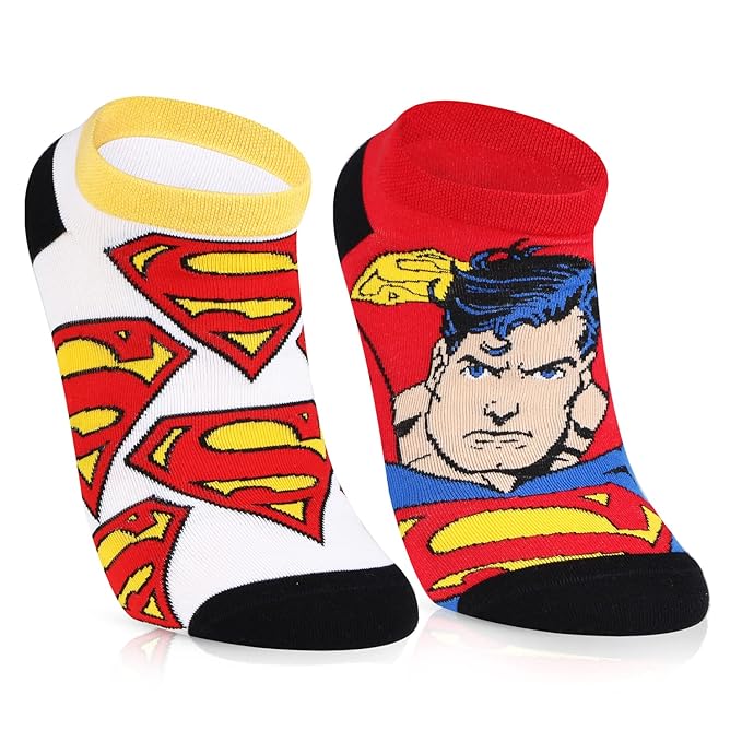 Superman Secret-Length Unisex Cotton Socks - Pack Of 2