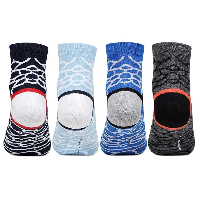 Gen X Abstract Pattern Ankle Socks for Young Boys ( 13-16 Years) - Pack of 4