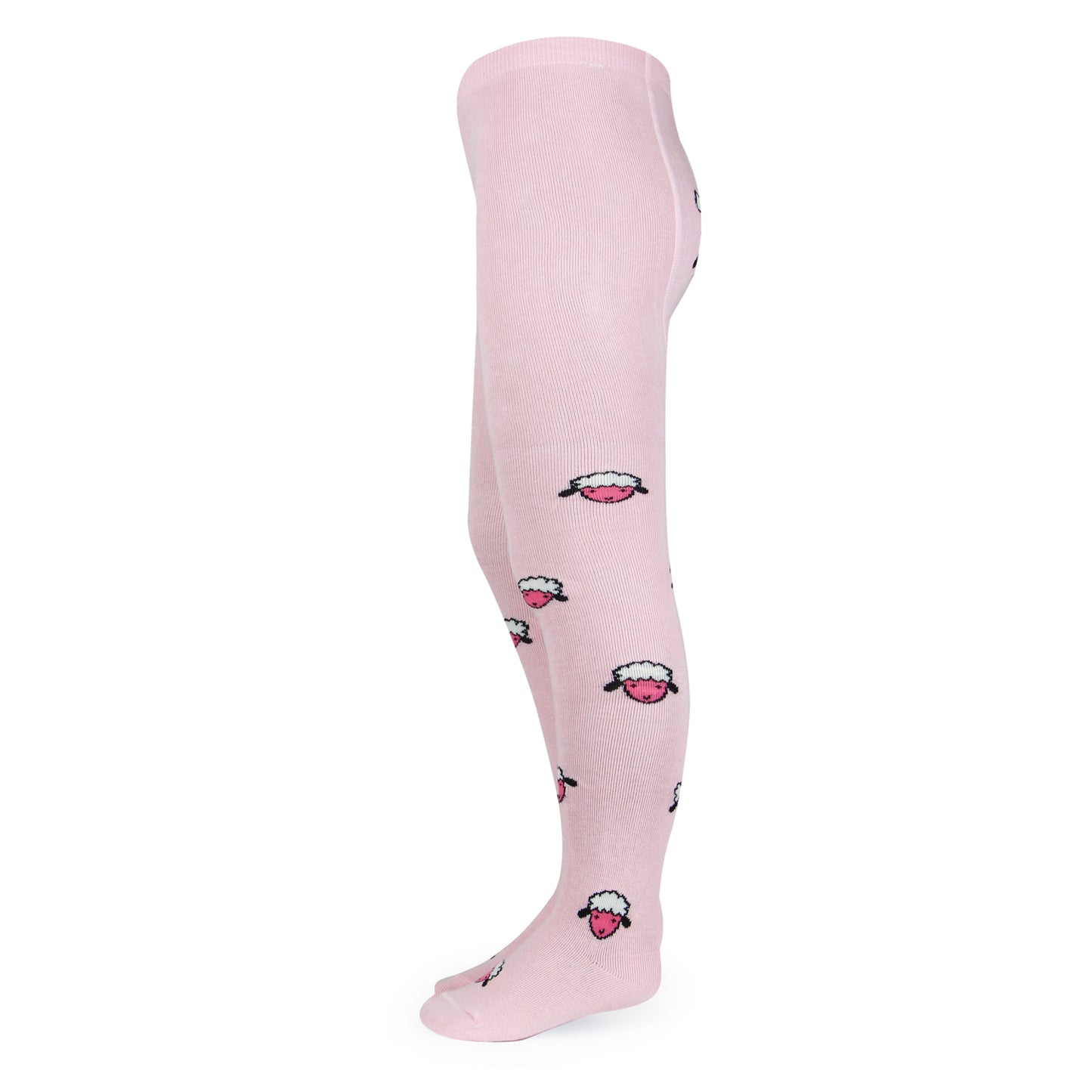 Fancy knitted Sheep Print Tights for Baby Girls & Baby Boys - Baby Pink