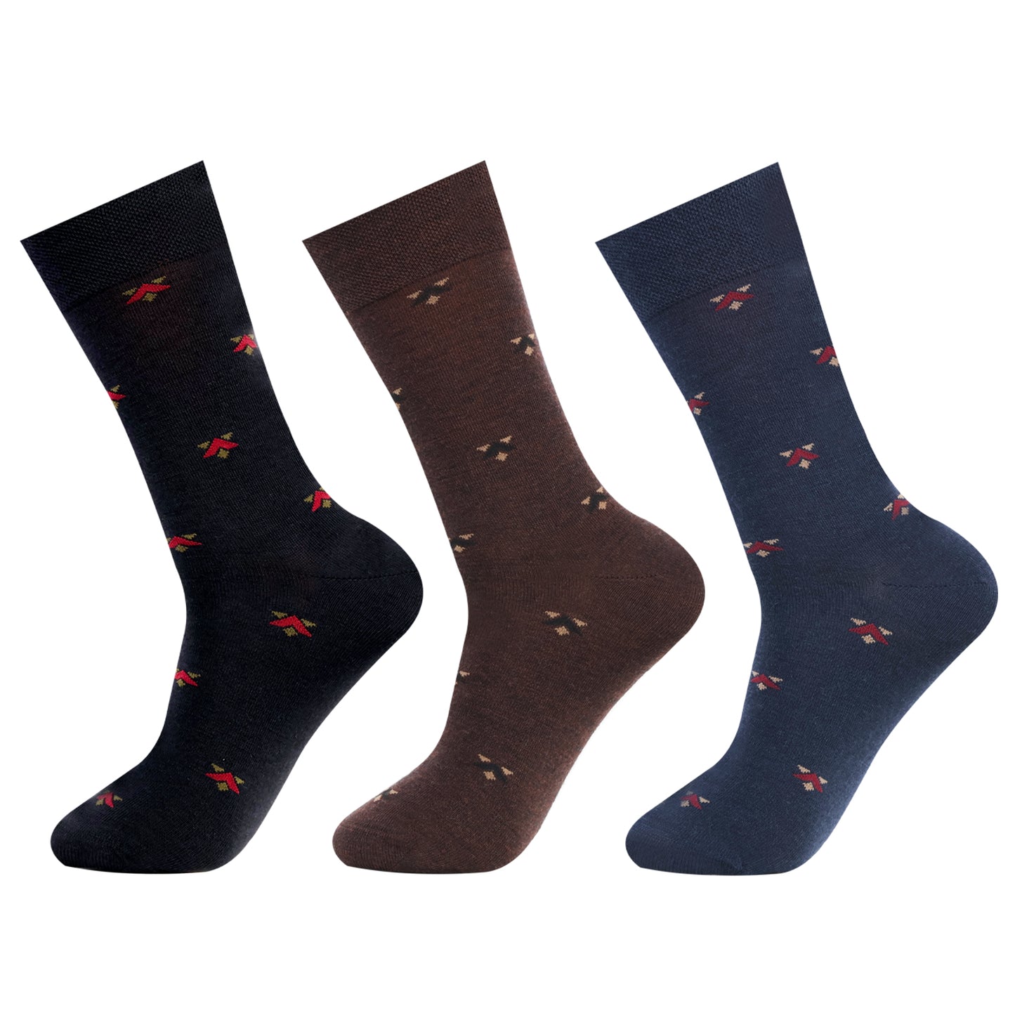 Men Non-Terry Woolen Crew Socks - Pack of 3