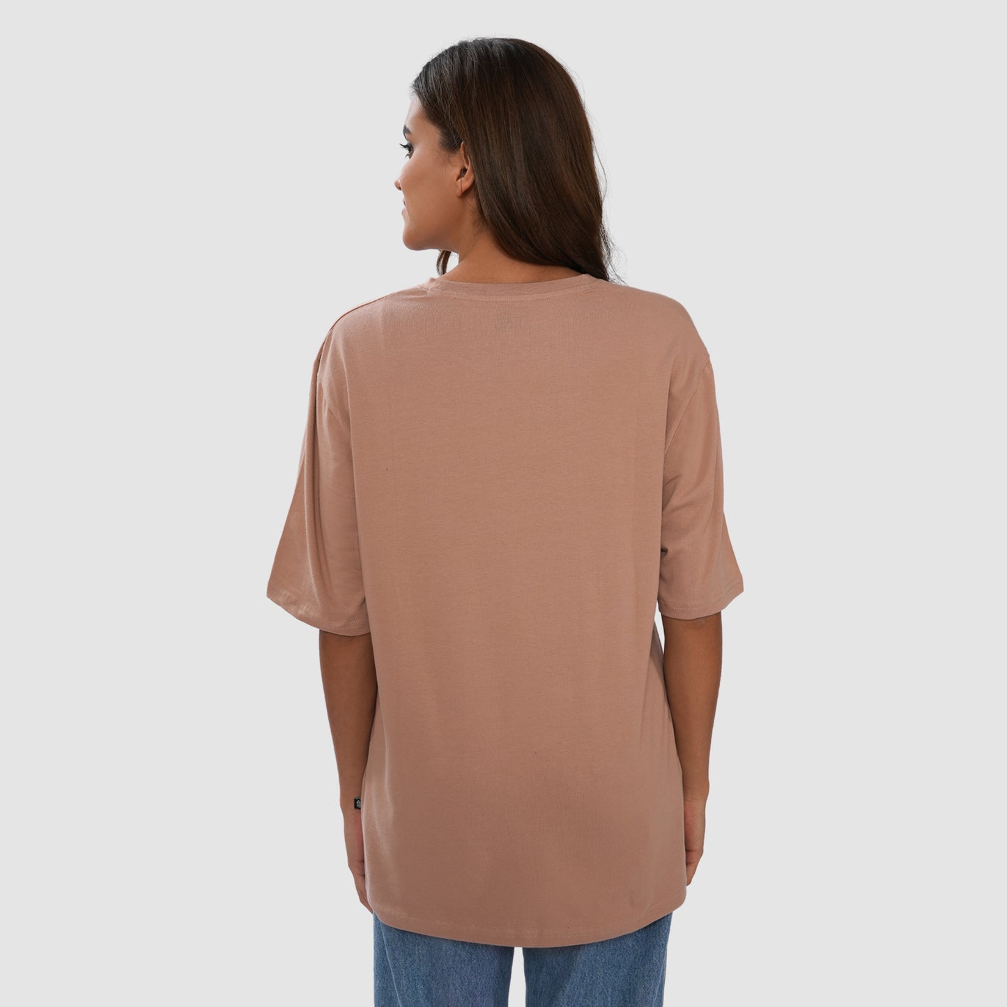 Women-Knitted-Fabric-Regular-Fit-Half-Sleeve-Tee/T-shirt - Dk.Skin