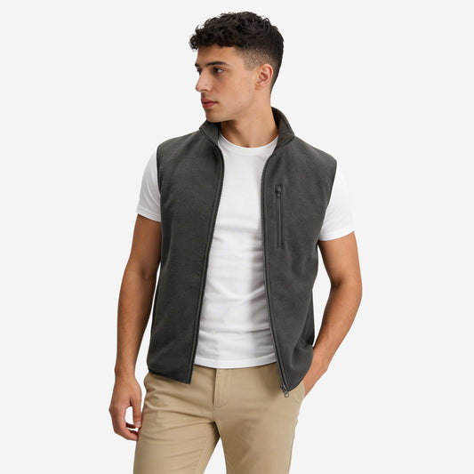Men’s Dk.Grey Sleeveless Polar Jacket (Pack of 1)