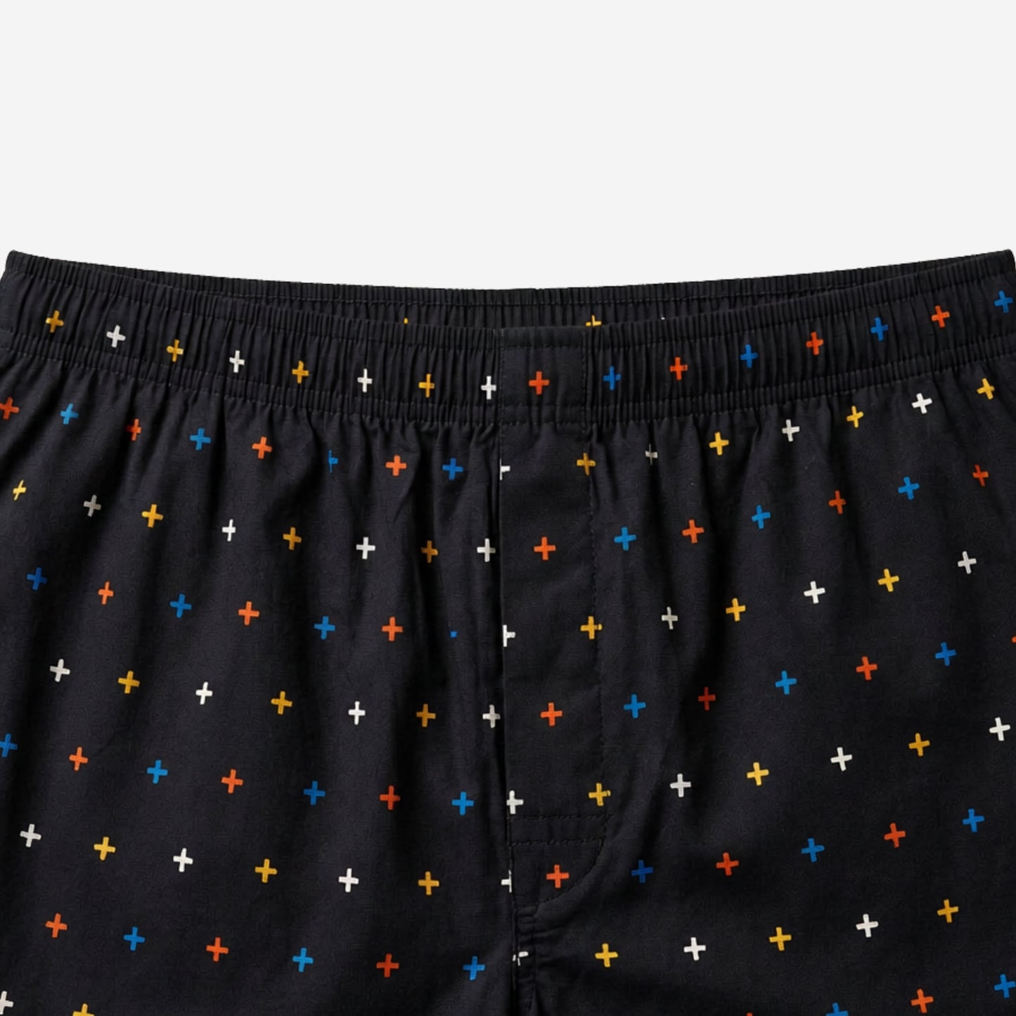 Men’s 100% Cotton Printed Mid-Rise Boxer Shorts - (Black)