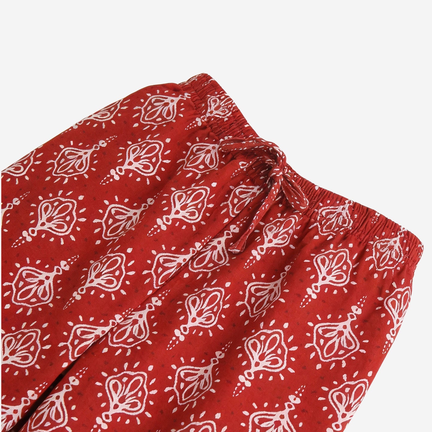 Women Printed Rayon Relaxed-Fit Lounge Pyjama Pants - Maroon