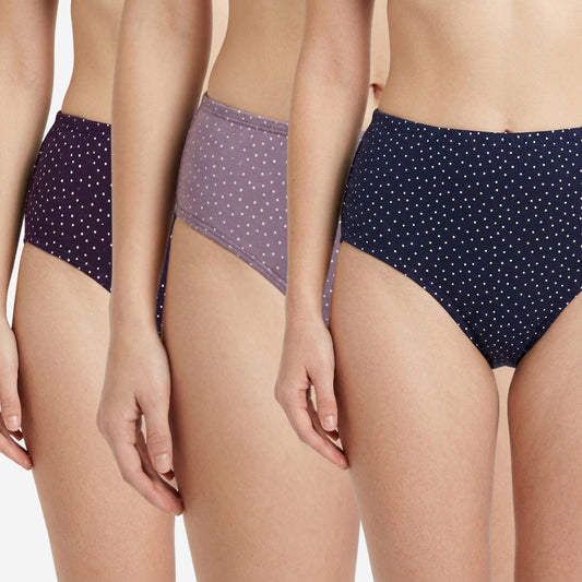 Women's Cotton Mid-Waist Full Coverage Printed Hipster Panties - (Pack of 3)