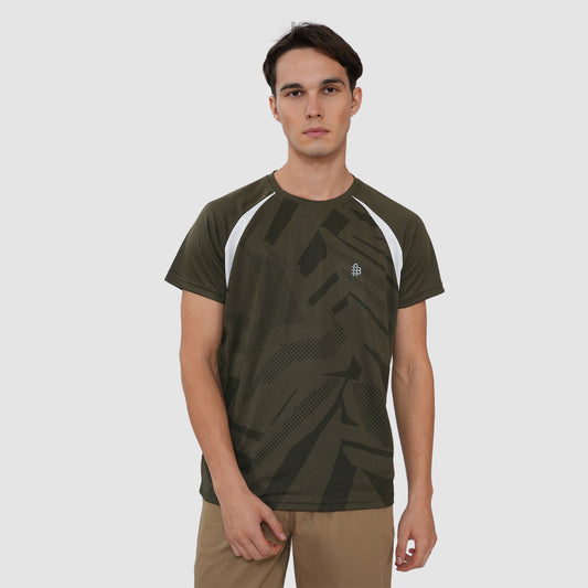 Men's sports t shirts Half sleeves - Olive