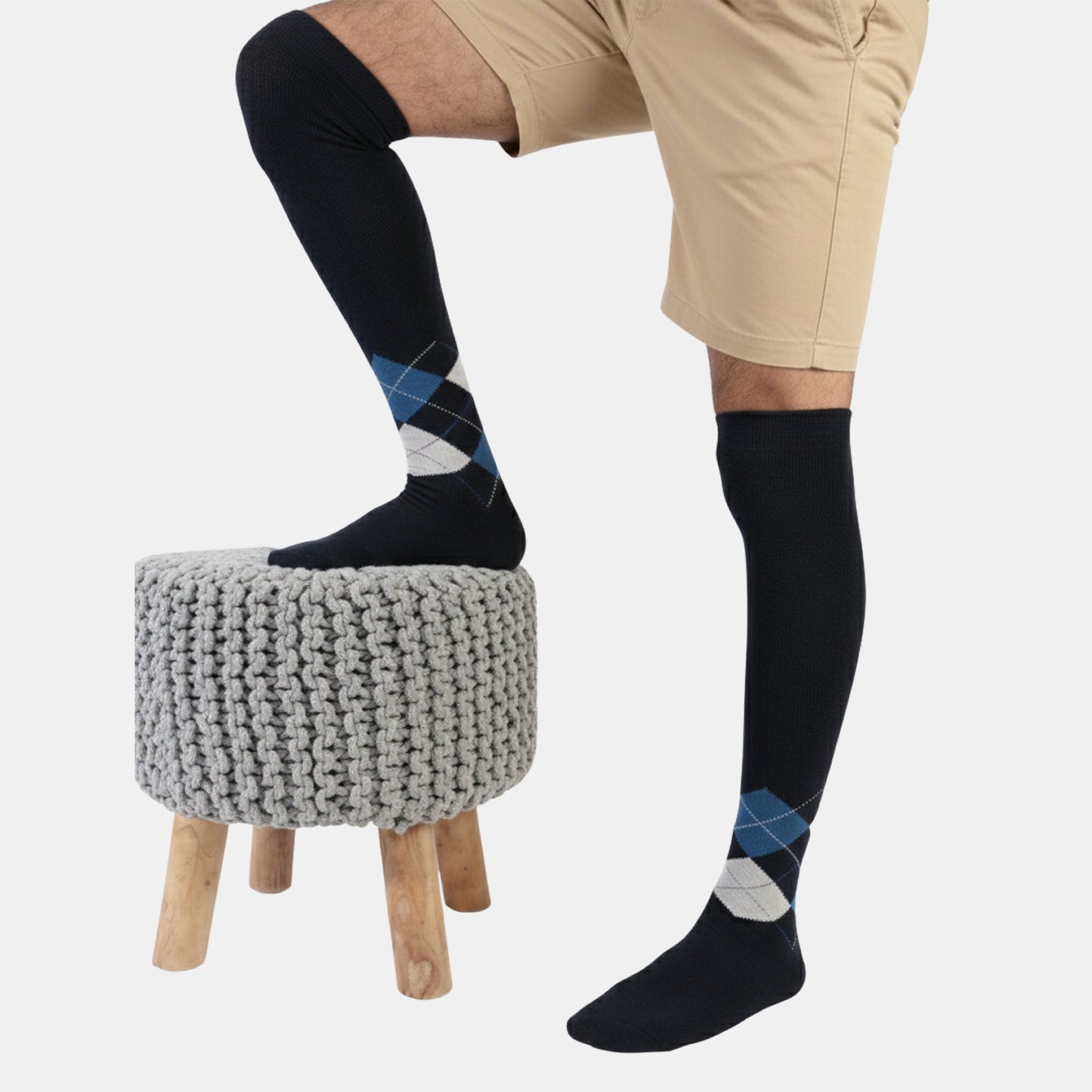 Men's Platinum Premium Woolen Long Socks (Navy)