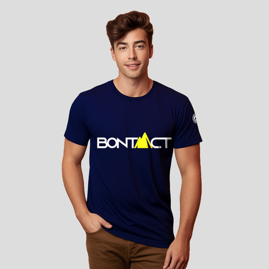 Bontact Men Round-Neck Half Sleeve T-Shirt (Navy)