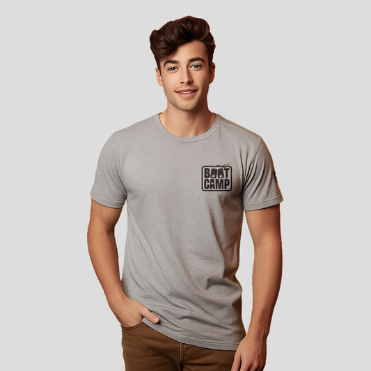 Bontact BOOT CAMP Round-Neck Half Sleeve T-Shirt (Lt.Grey)
