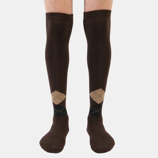 Men's Platinum Premium Woolen Long Socks (Brown)
