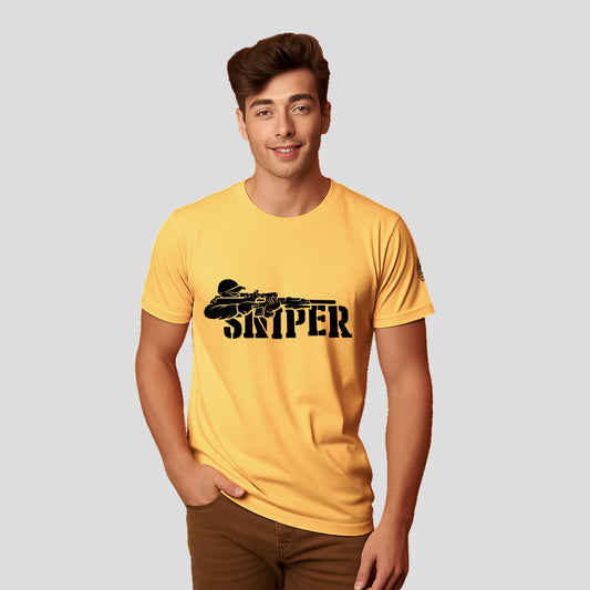Bontact SNIPER Round-Neck Half Sleeve T-Shirt (Banana Cream)