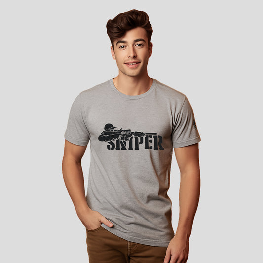 Bontact SNIPER Round-Neck Half Sleeve T-Shirt (Lt.Grey)