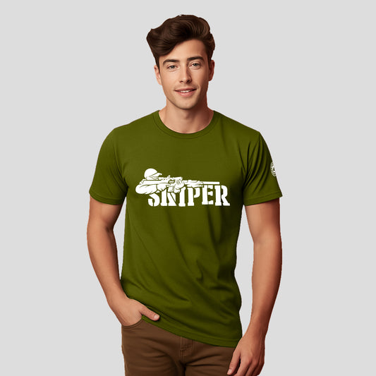 Bontact SNIPER Round-Neck Half Sleeve T-Shirt (Grass Hopper)