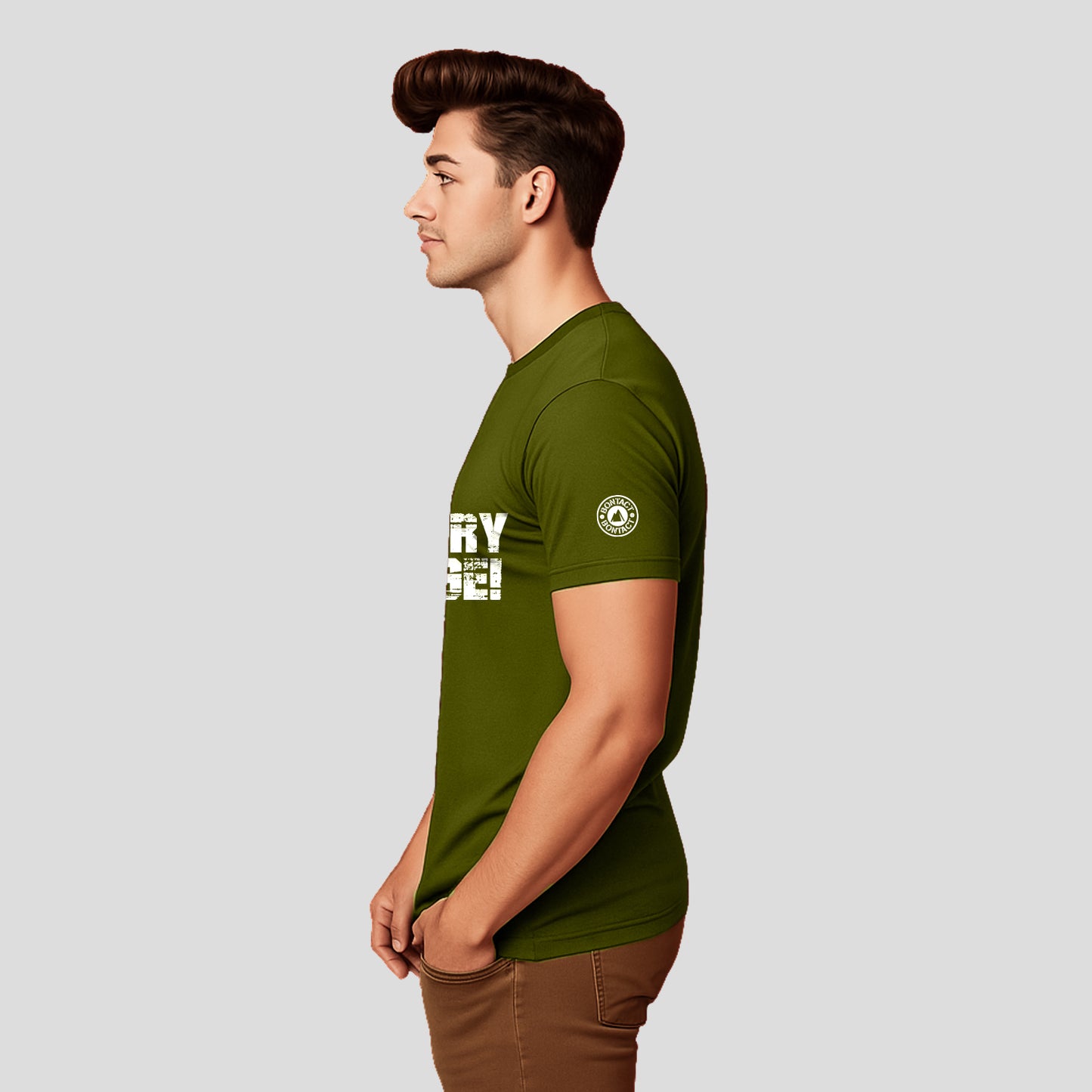 Bontact FIT FOR EVERY CHALLENGE Round-Neck Half Sleeve T-Shirt (Grass Hopper)