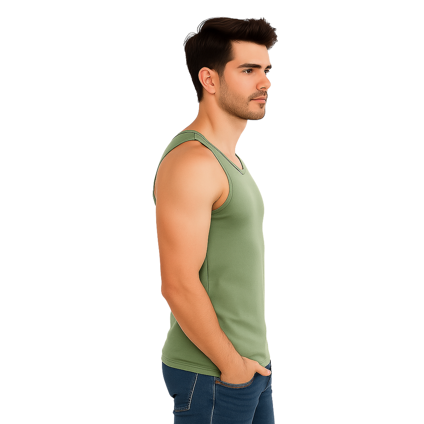 Bamboo Sage Green Vest for Men Pack of - 1