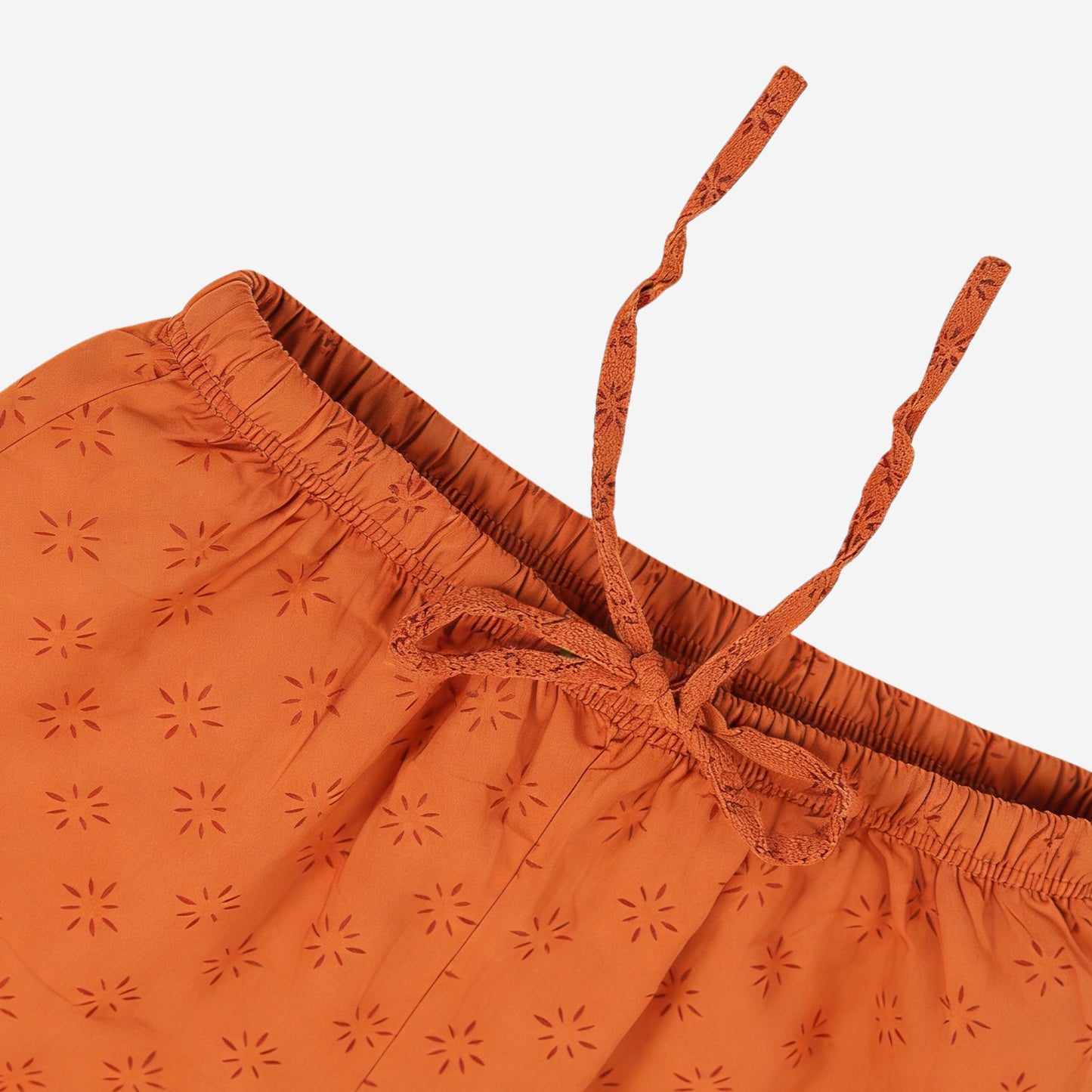 Women Printed Rayon Relaxed-Fit Lounge Pyjama Pants - Orange