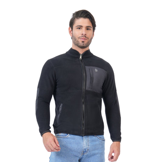 Men’s Full Zip Winter Sweatshirt Jacket (Black)