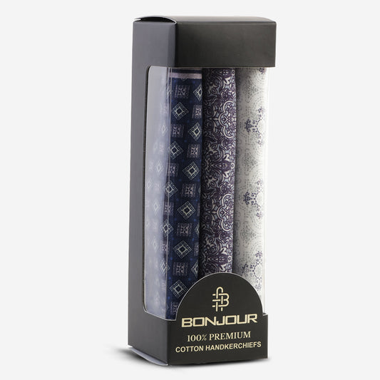 Men’s Silcora Cotton Handkerchiefs | 100% Pure Cotton | Soft & Absorbent | Pack of 3 | Regular - Size