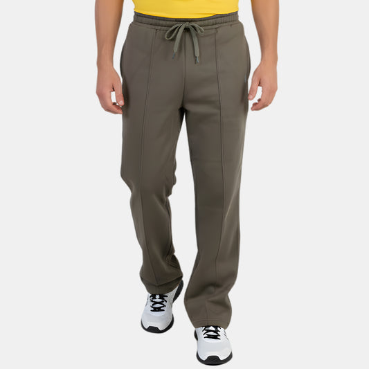 Men's Super Combed Cotton Rich Regular Fit Mid Rise Trackpants (Dk.Olive)