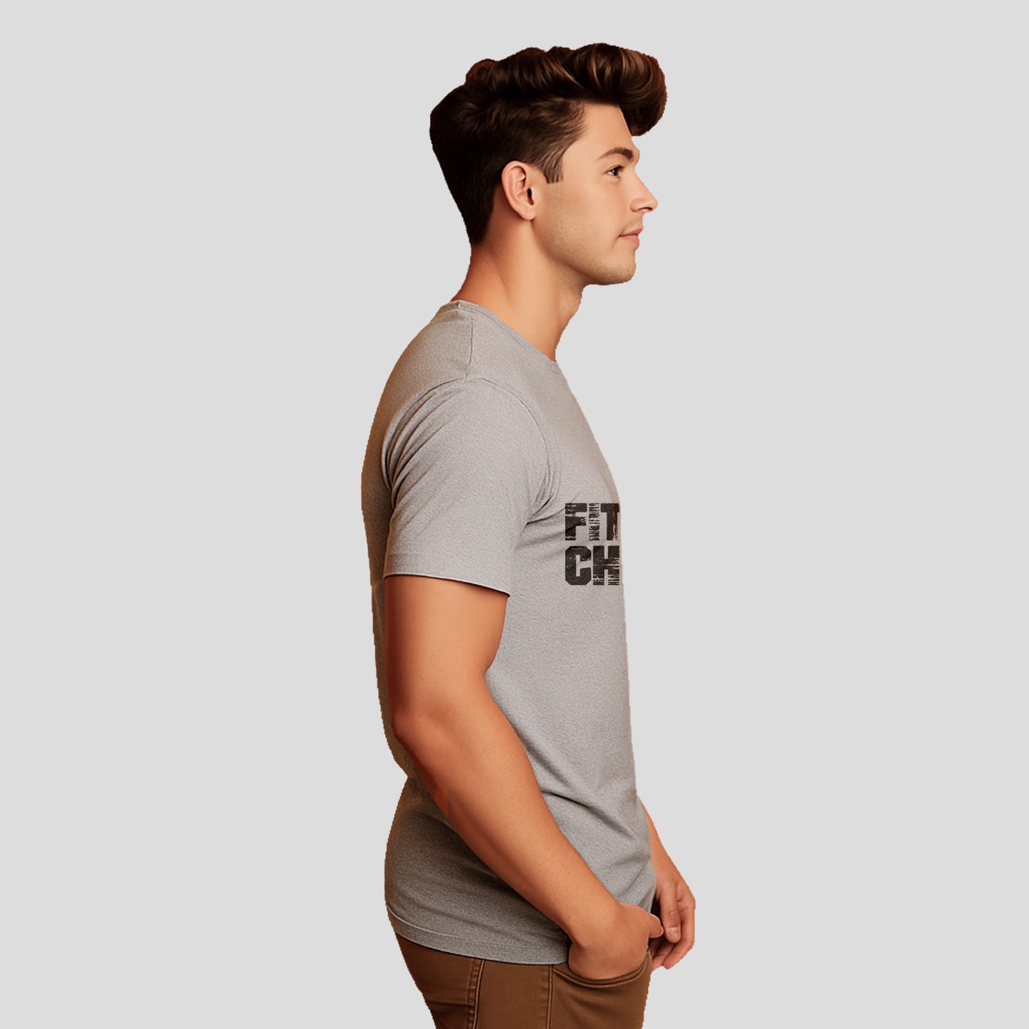 Bontact FIT 4 EVERY CHALLENGE Round-Neck Half Sleeve T-Shirt (Lt.Grey)