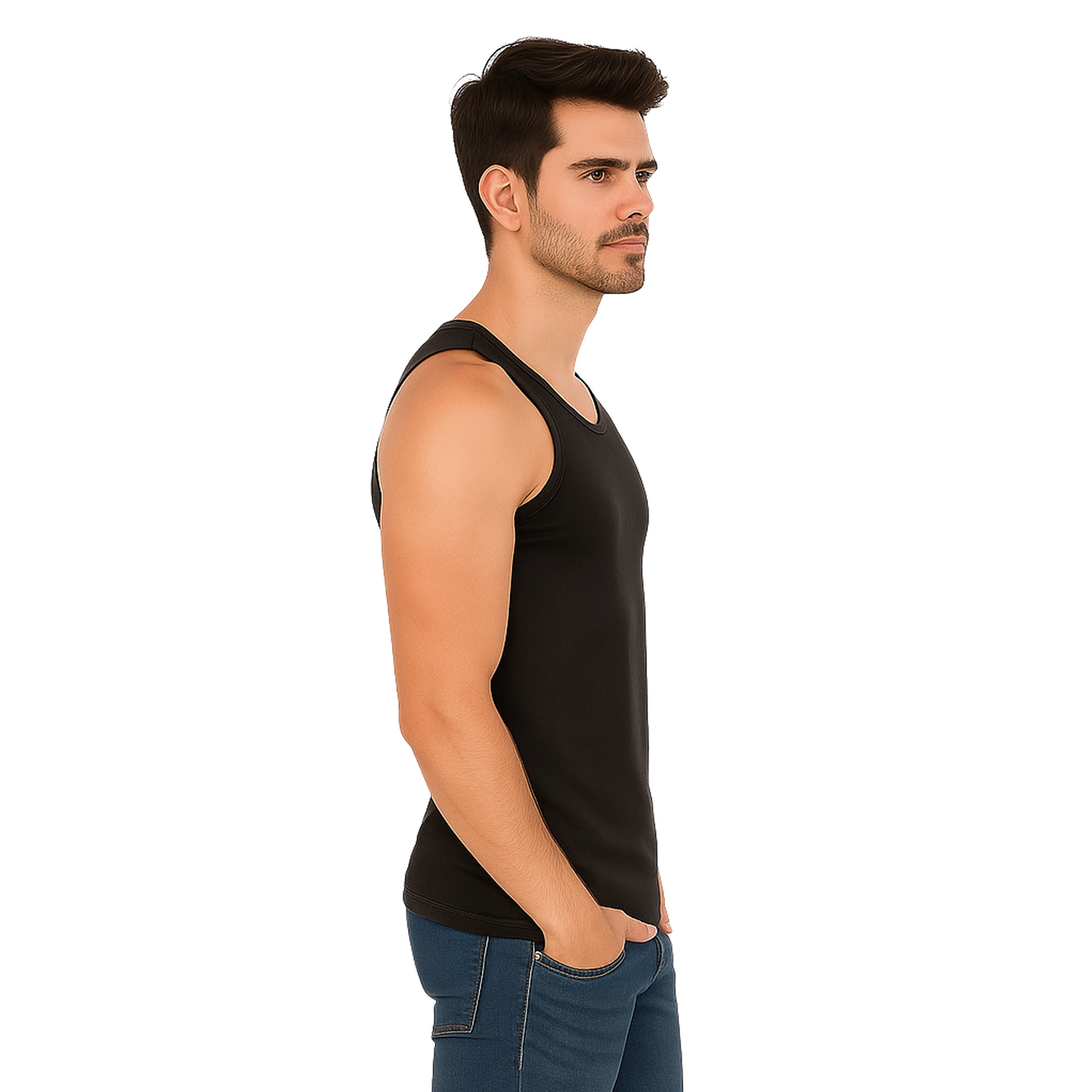 Bamboo Black Vest for Men Pack - of 1