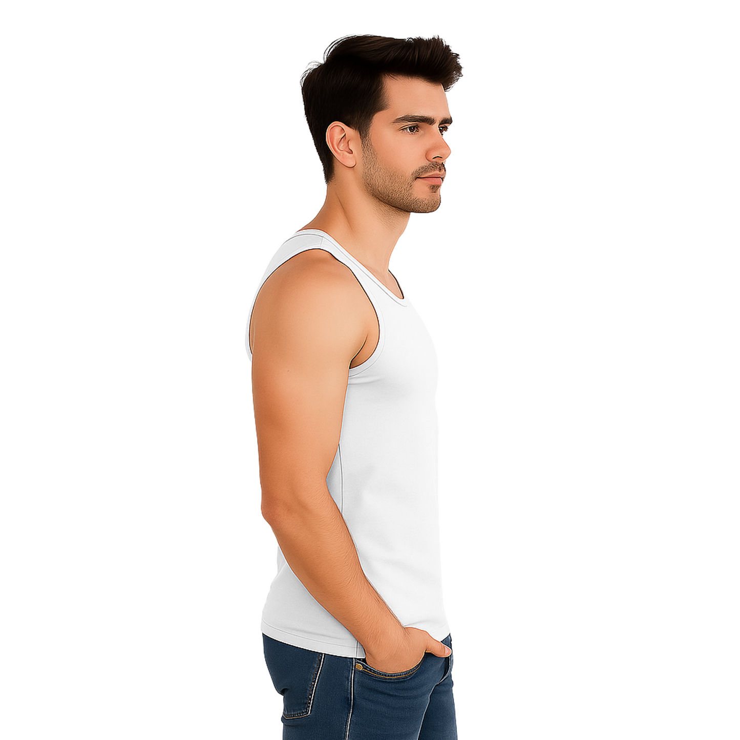 Bamboo White Vest for Men - Pack of 1